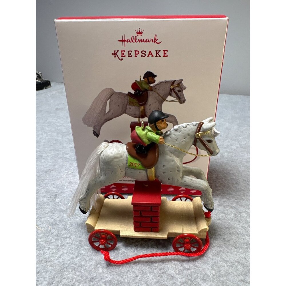 Hallmark Keepsake 2017 A Pony for Christmas Ornament Horse Rider on Wheels